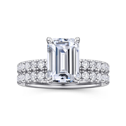 Winslow - 14K White Gold Emerald Cut Diamond Engagement Ring