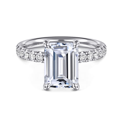 Winslow - 14K White Gold Emerald Cut Diamond Engagement Ring