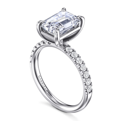 Winslow - 14K White Gold Emerald Cut Diamond Engagement Ring