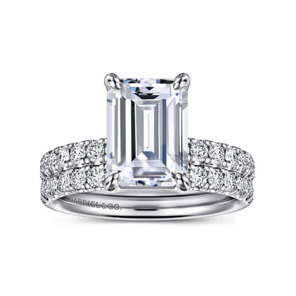 Winslow - 14K White Gold Emerald Cut Diamond Engagement Ring