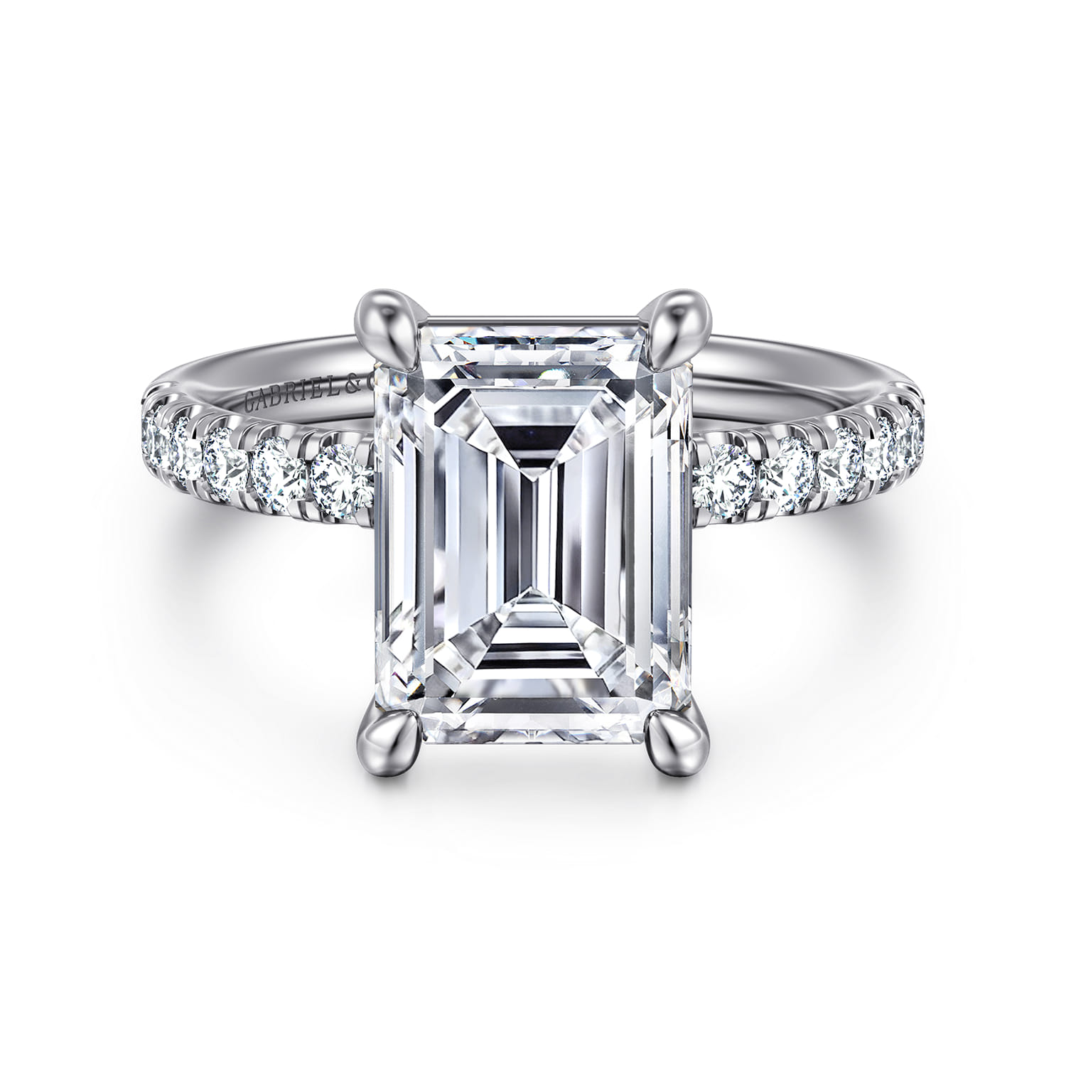 Winslow - 14K White Gold Emerald Cut Diamond Engagement Ring