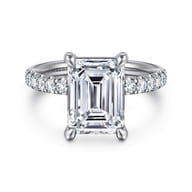 Winslow - 14K White Gold Emerald Cut Diamond Engagement Ring