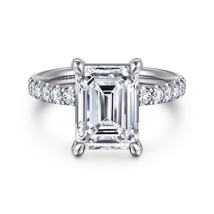 Winslow - 14K White Gold Emerald Cut Diamond Engagement Ring