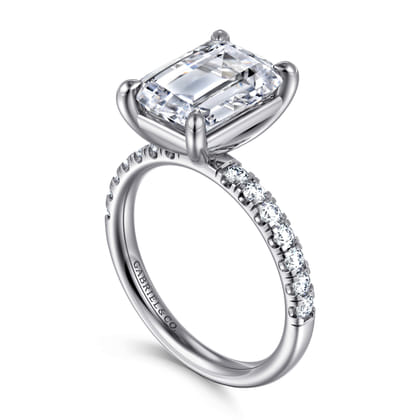 Winslow - 14K White Gold Emerald Cut Diamond Engagement Ring