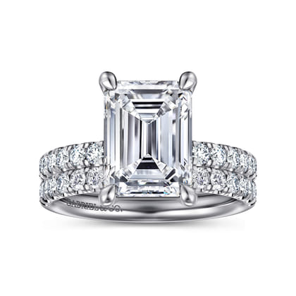Winslow - 14K White Gold Emerald Cut Diamond Engagement Ring