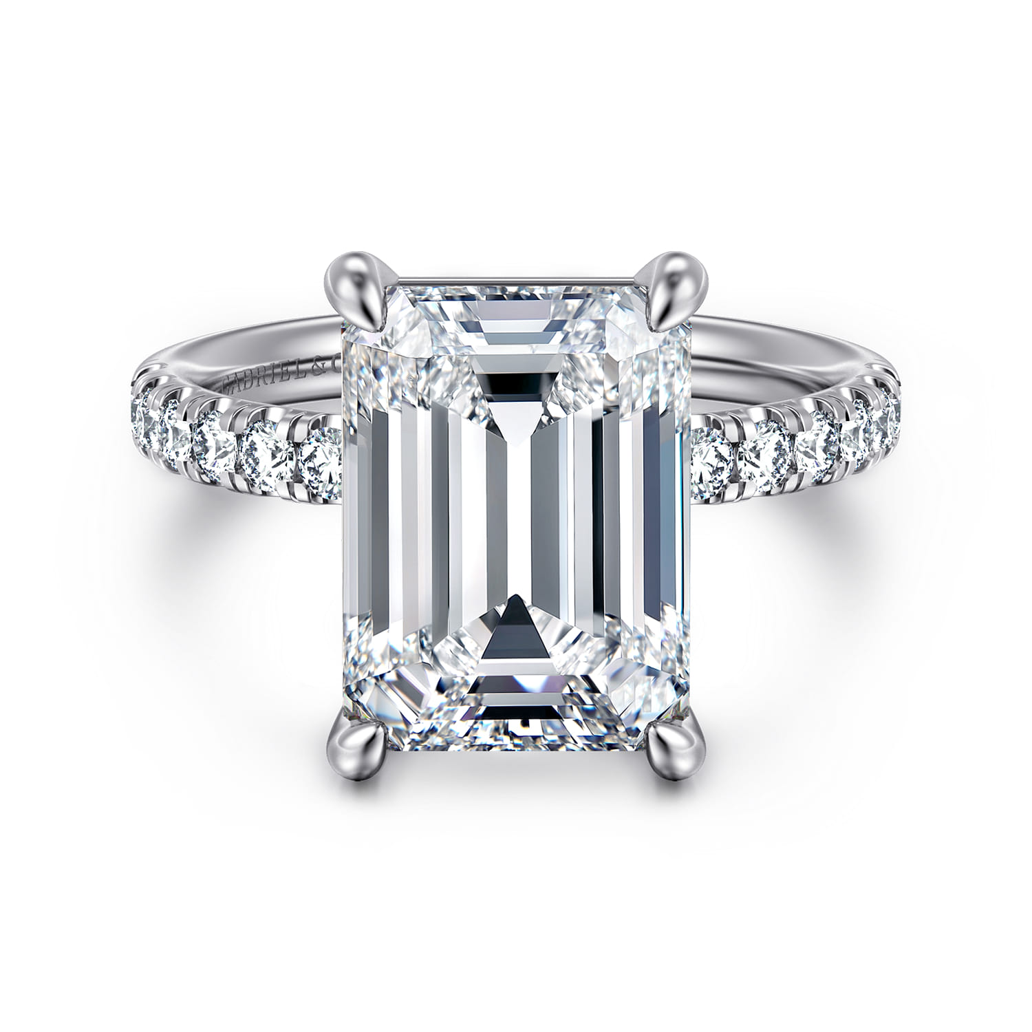 Winslow - 14K White Gold Emerald Cut Diamond Engagement Ring