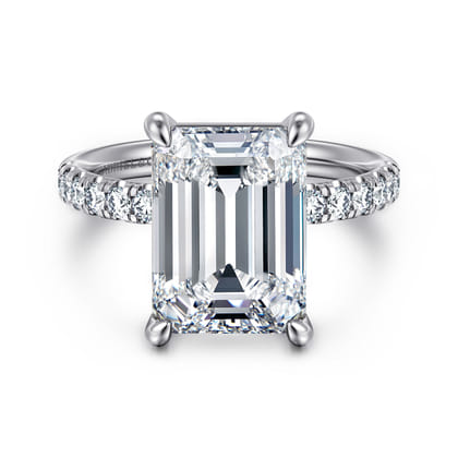 Winslow - 14K White Gold Emerald Cut Diamond Engagement Ring