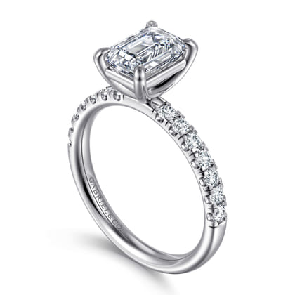 Winslow - 14K White Gold Emerald Cut Diamond Engagement Ring