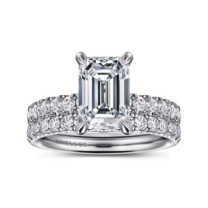 Winslow - 14K White Gold Emerald Cut Diamond Engagement Ring