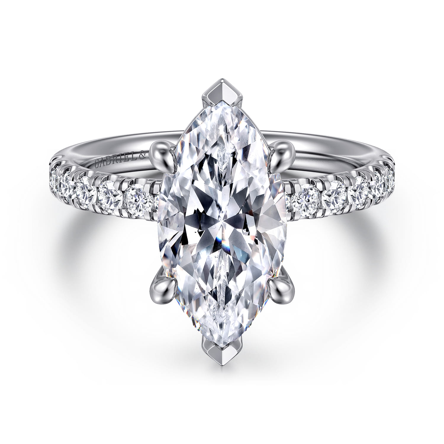 Winslow - 14K White Gold Marquise Shape Diamond Engagement Ring