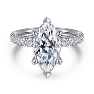 Winslow - 14K White Gold Marquise Shape Diamond Engagement Ring