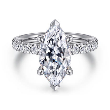 Winslow - 14K White Gold Marquise Shape Diamond Engagement Ring