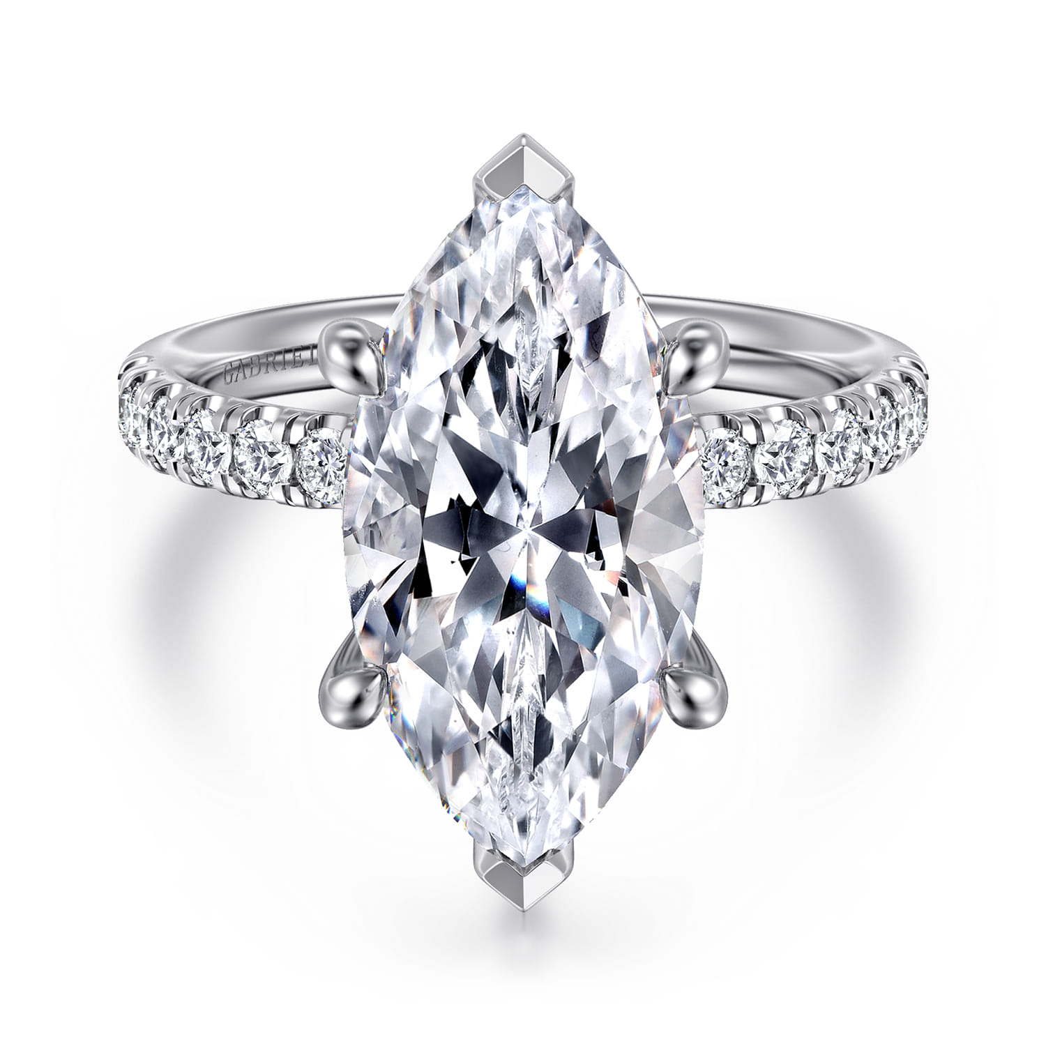 Winslow - 14K White Gold Marquise Shape Diamond Engagement Ring