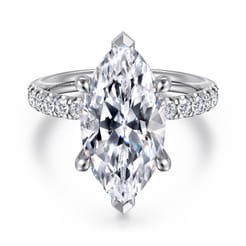 Winslow - 14K White Gold Marquise Shape Diamond Engagement Ring