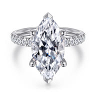 Winslow - 14K White Gold Marquise Shape Diamond Engagement Ring
