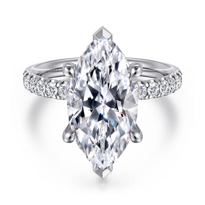 Winslow - 14K White Gold Marquise Shape Diamond Engagement Ring