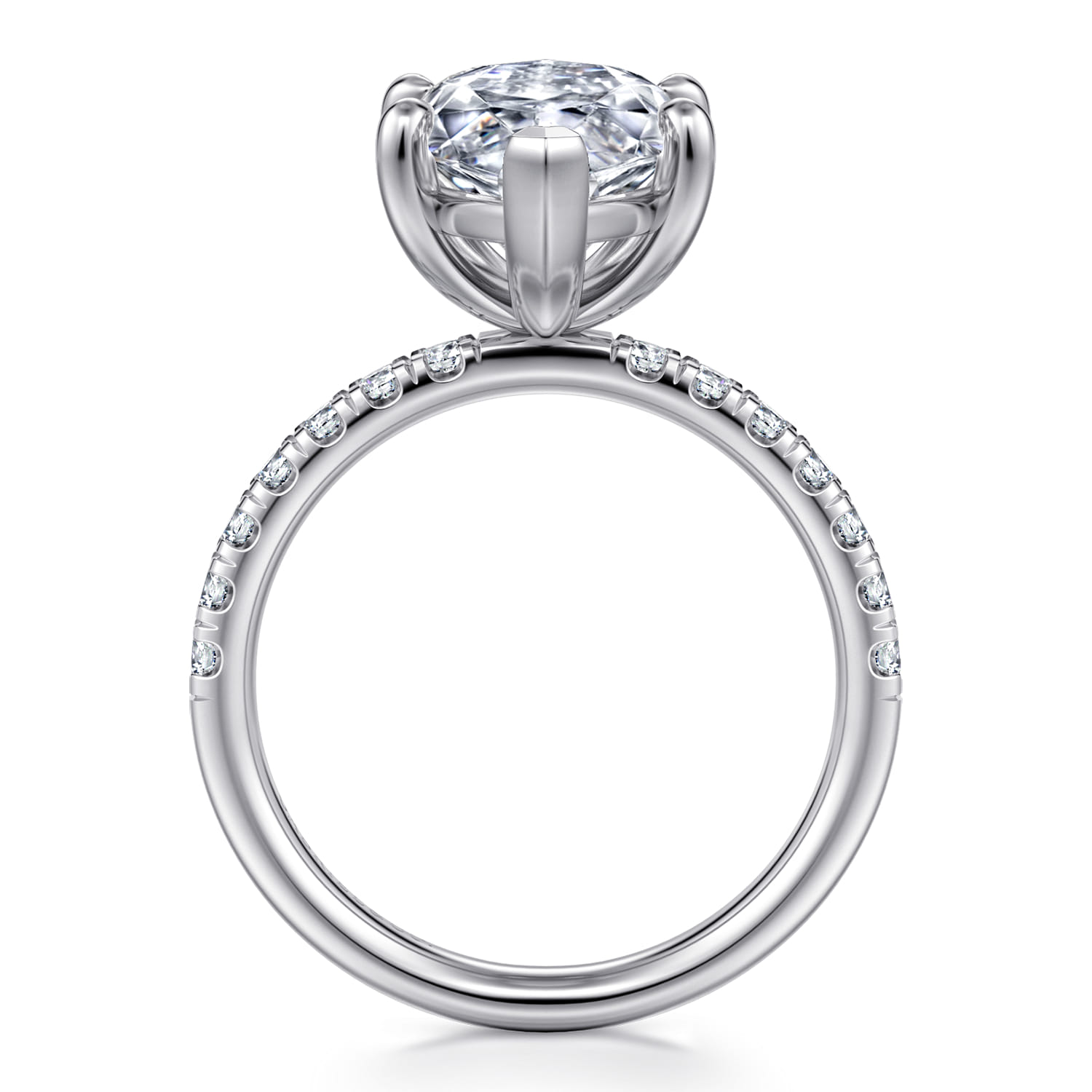 Winslow - 14K White Gold Marquise Shape Diamond Engagement Ring