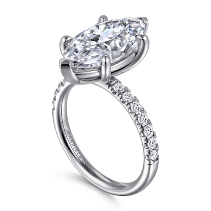 Winslow - 14K White Gold Marquise Shape Diamond Engagement Ring