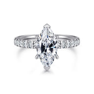Winslow - 14K White Gold Marquise Shape Diamond Engagement Ring