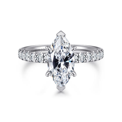 Winslow - 14K White Gold Marquise Shape Diamond Engagement Ring