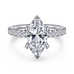 Winslow - 14K White Gold Marquise Shape Diamond Engagement Ring