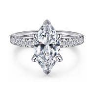 Winslow - 14K White Gold Marquise Shape Diamond Engagement Ring
