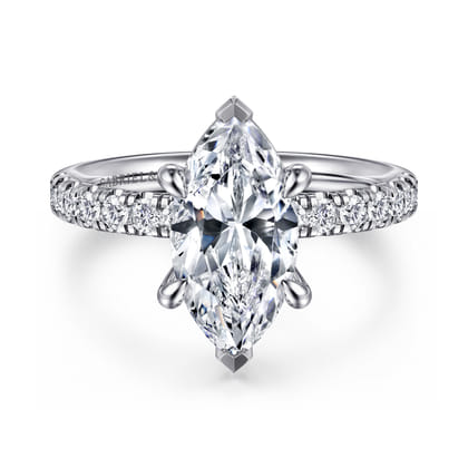 Winslow - 14K White Gold Marquise Shape Diamond Engagement Ring