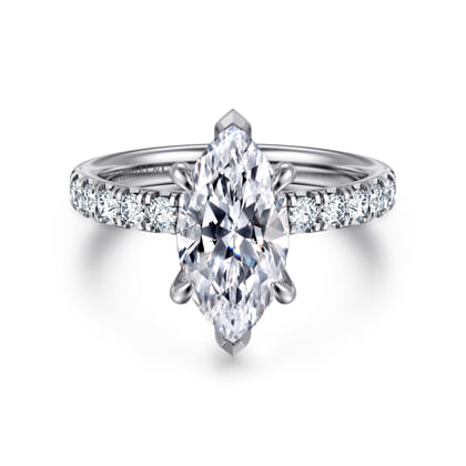 Winslow - 14K White Gold Marquise Shape Diamond Engagement Ring