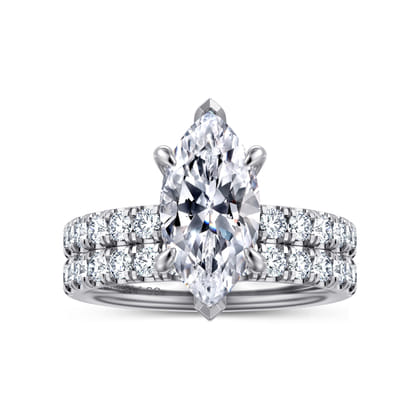 Winslow - 14K White Gold Marquise Shape Diamond Engagement Ring