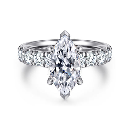 Winslow - 14K White Gold Marquise Shape Diamond Engagement Ring
