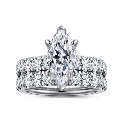 Winslow - 14K White Gold Marquise Shape Diamond Engagement Ring
