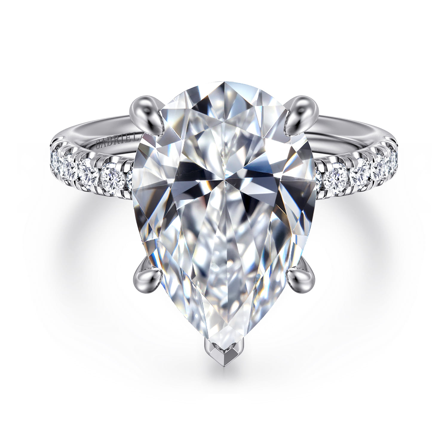 Winslow - 14K White Gold Pear Shape Diamond Engagement Ring