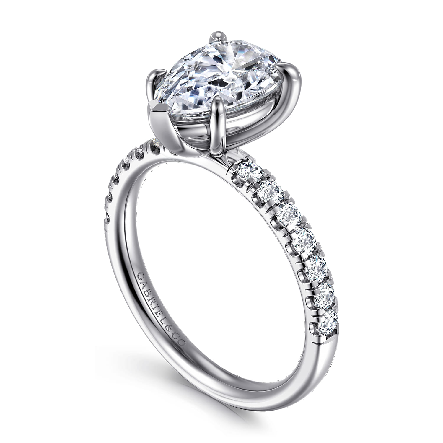 Winslow - 14K White Gold Pear Shape Diamond Engagement Ring