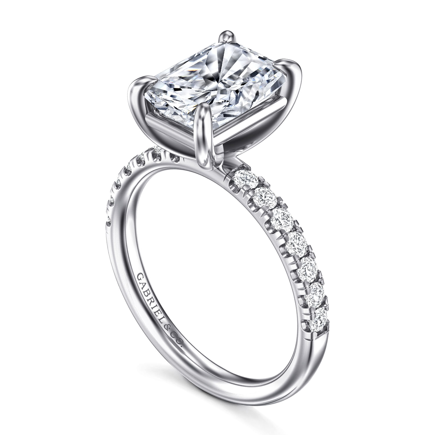 Winslow - 14K White Gold Radiant Cut Diamond Engagement Ring