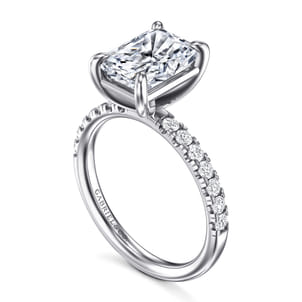 Winslow - 14K White Gold Radiant Cut Diamond Engagement Ring