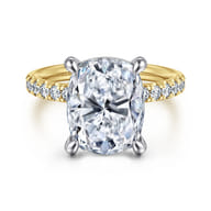 Winslow - 14K White-Yellow Gold Elongated Cushion Diamond Engagement Ring