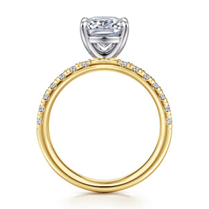 Winslow - 14K White-Yellow Gold Elongated Cushion Diamond Engagement Ring