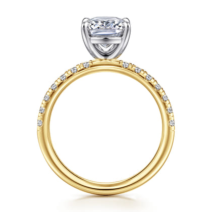 Winslow - 14K White-Yellow Gold Elongated Cushion Diamond Engagement Ring