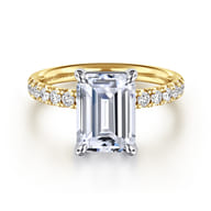 Winslow - 14K White-Yellow Gold Emerald Cut Diamond Engagement Ring