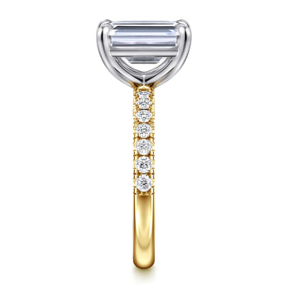Winslow - 14K White-Yellow Gold Emerald Cut Diamond Engagement Ring
