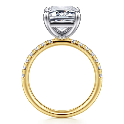 Winslow - 14K White-Yellow Gold Emerald Cut Diamond Engagement Ring