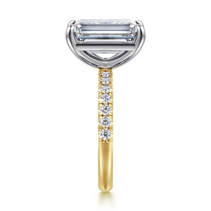 Winslow - 14K White-Yellow Gold Emerald Cut Diamond Engagement Ring