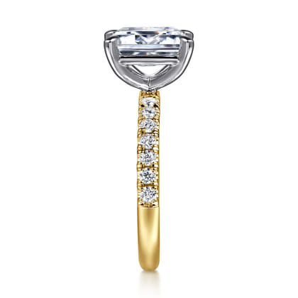 Winslow - 14K White-Yellow Gold Emerald Cut Diamond Engagement Ring