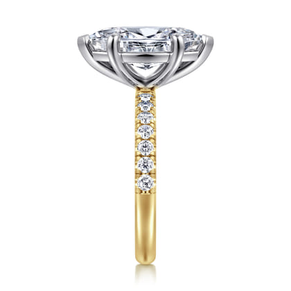 Winslow - 14K White-Yellow Gold Marquise Shape Diamond Engagement Ring