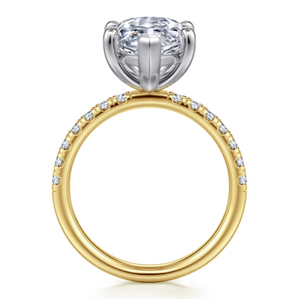 Winslow - 14K White-Yellow Gold Marquise Shape Diamond Engagement Ring
