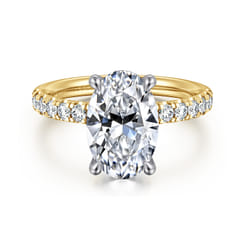 Winslow - 14K White-Yellow Gold Oval Diamond Engagement Ring