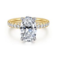 Winslow - 14K White-Yellow Gold Oval Diamond Engagement Ring
