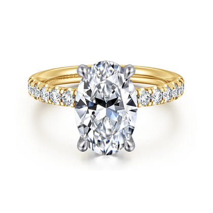 Winslow - 14K White-Yellow Gold Oval Diamond Engagement Ring