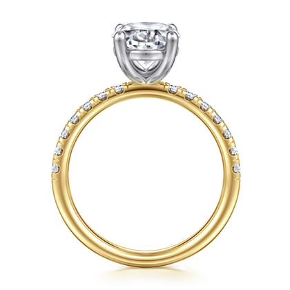 Winslow - 14K White-Yellow Gold Oval Diamond Engagement Ring