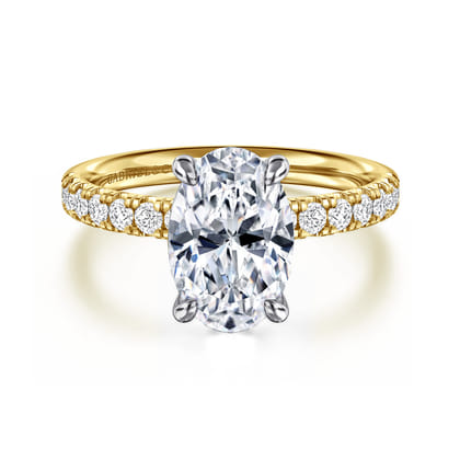 Winslow - 14K White-Yellow Gold Oval Diamond Engagement Ring